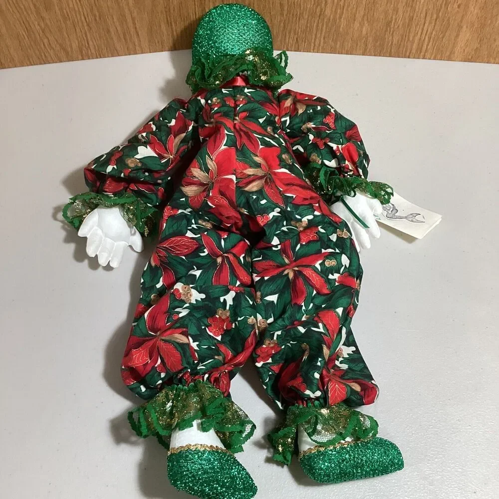 Vintage Handmade Jester Clown Joker Elf Christmas Doll 19”